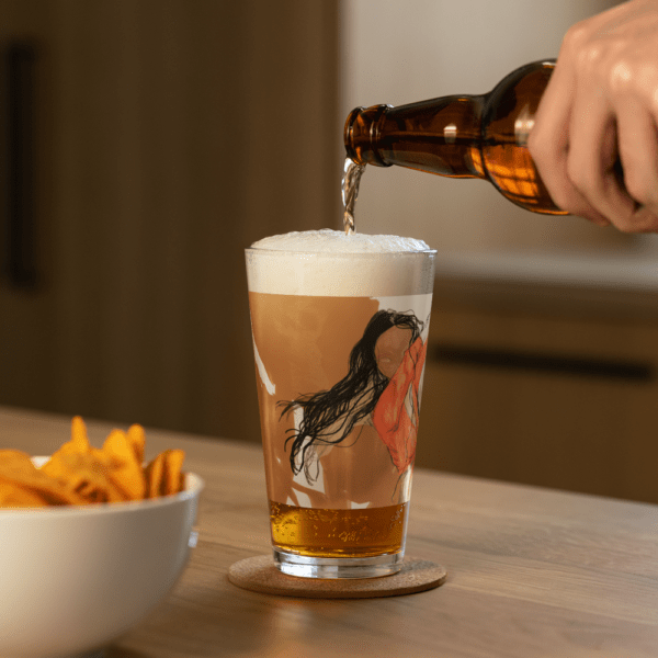 Vaso vidrio tamaño pinta  Bailaora. - Imagen 7